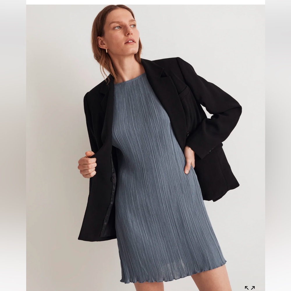 Madewell Plosse Mini Dress, Sz 6, Teapot blue